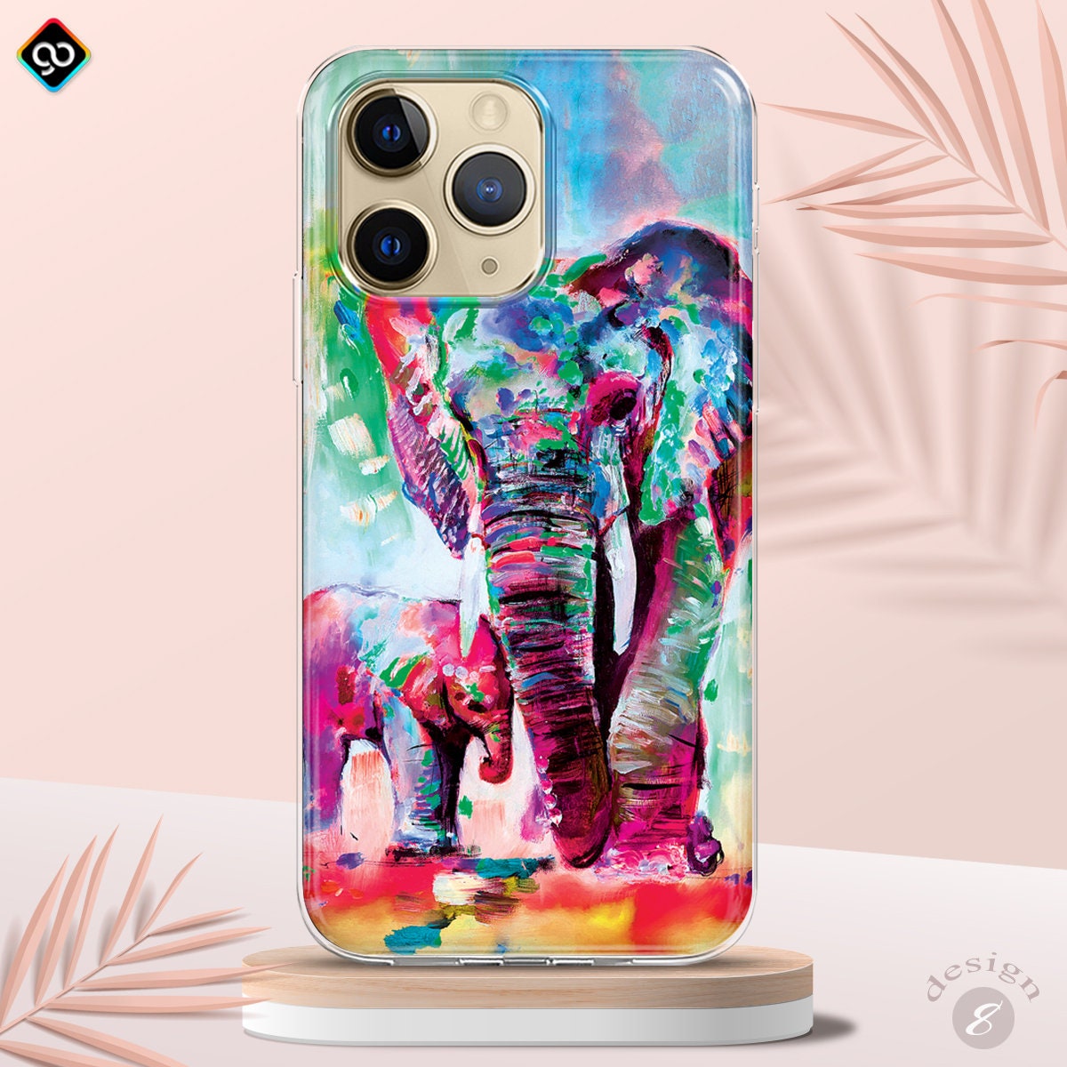 iPhone・スマホケース Society6 Indian Baby Elephants in Navy by Estelle F Elephant Sketch Art Baby Flip Wallet Phone Case Cover for