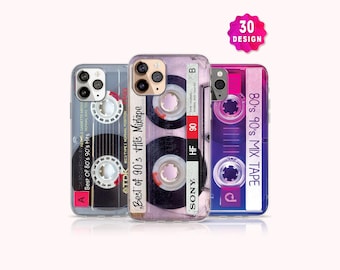 Custom Retro Gifts for Mom Dad:  iPhone 17/16/15 Pro Y2K Cassette Tape Phone Case
