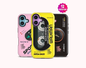 Retro Walkman iPhone 17 16 15 Pro Case, 90s 80s Nostalgia Pink Aesthetic Cover For Samsung S26 S25 S24