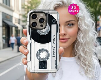 iPhone 17 16 15 14 Pro Max Vintage Cassette Tape Case: Pop Art Retro Mixtape Style