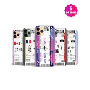 カスタム搭乗券MagSafe携帯ケース、アドベンチャー旅行携帯ケース、航空航空券、カントリーシティ携帯ケース、iPhone 17/16/15ケース