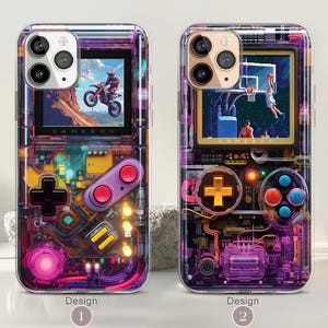 Retro Gameboy MagSafe Handyhülle, iPhone 17/16/15 Pro Max Konsolen Hülle, Samsung Galaxy S25/S24/S23/S22 Hülle, 80er Jahre Videospiel Hülle Bild 2