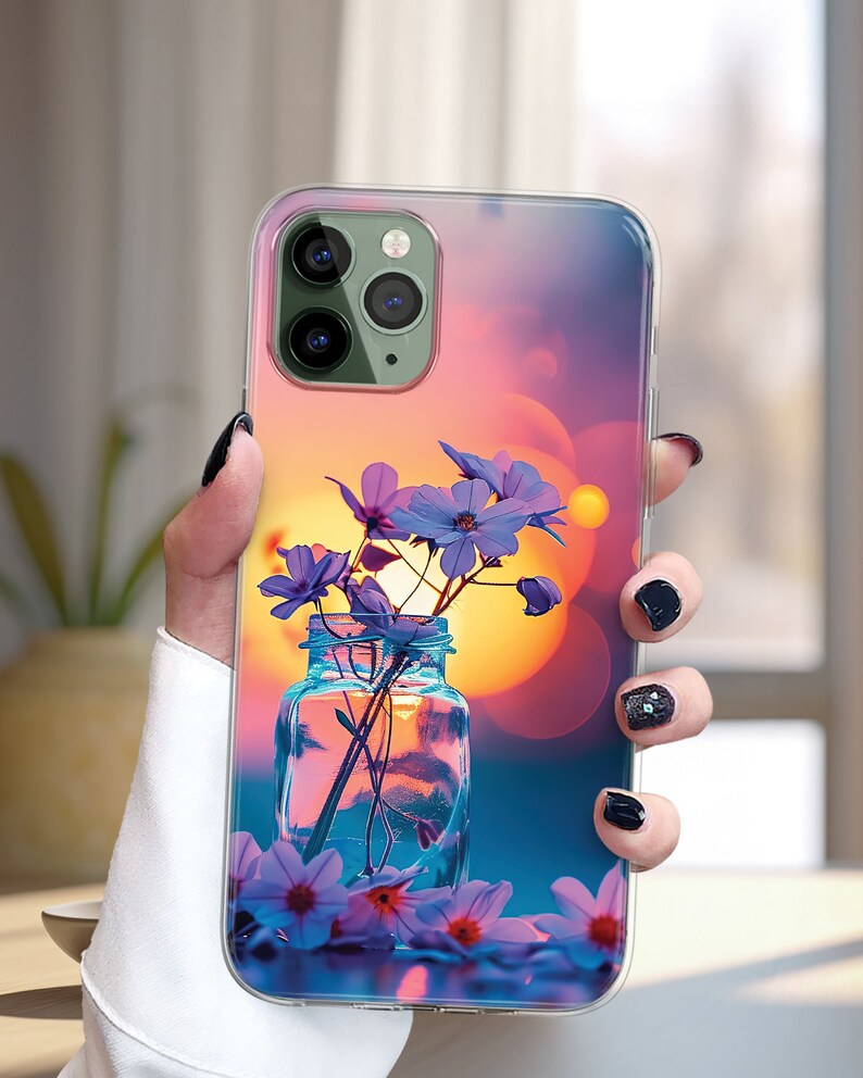 Daisy Flower Floral Girly iPhone Case, iPhone 15 14 13 MagSafe Case, Fashionable Wildflower Woman Phone Case, Samsung Galaxy S24 S23 Case 6