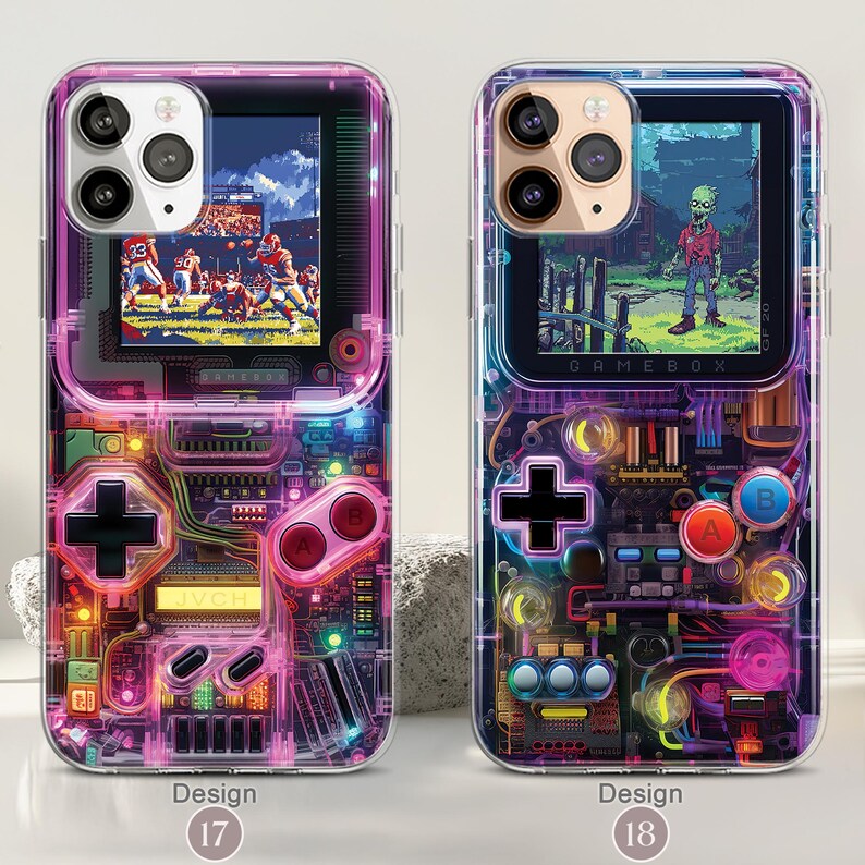Retro Gameboy MagSafe Handyhülle, iPhone 17/16/15 Pro Max Konsolen Hülle, Samsung Galaxy S25/S24/S23/S22 Hülle, 80er Jahre Videospiel Hülle Bild 10