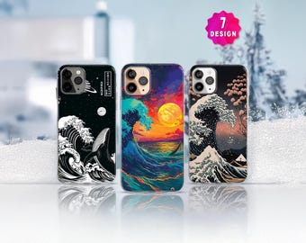 The Great Wave Phone Case, iPhone 15 14 13 12 Pro MagSafe Case, Katsushika Hokusai Kanagawa Japanese Wave Phone Case, Samsung S24 S23 Case