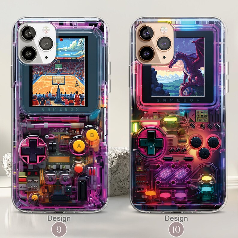 Retro Gameboy MagSafe Handyhülle, iPhone 17/16/15 Pro Max Konsolen Hülle, Samsung Galaxy S25/S24/S23/S22 Hülle, 80er Jahre Videospiel Hülle Bild 6