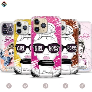Girl Boss Phone Case,iPhone 14 1312 11 Pro Max Case,Girl Power Cute Phone Case,Fashion Girls Custom Name Phone Case,Personalized Gift Case