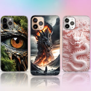 Fantasy Japanese Anime Dragon Phone Case, iPhone 15 14 13 12 Pro MagSafe Case, Mystical Phone Case, Year of The Dragon, Samsung S24 S23 Case