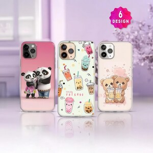 Cute Boba Tea iPhone 17/16/15 Pro Max MagSafe Case, Aesthetic Kawaii Bubble Tea Cover, Samsung Galaxy S25 S24 S23 Case