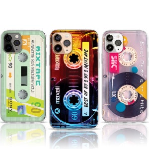Capa para iPhone Vintage Retro Mixtape Cassete Y2K, Presentes para amantes da música para ele, Capa MagSafe dos anos 80 e 90 para iPhone 15, 14, 13, Samsung S24, S23 Ultra