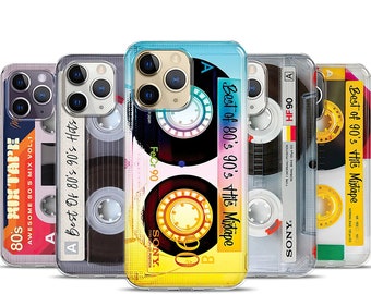 Étui pour téléphone à cassettes Mixtape vintage rétro, étui MagSafe pour iPhone 15 14 13, étui pour téléphone cadeaux nostalgiques rétro des années 80, 90, étui pour Samsung S24 S23