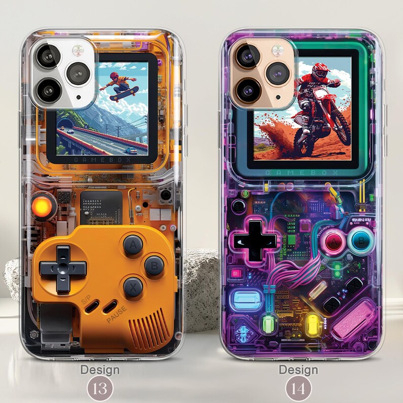 Retro Gameboy MagSafe Handyhülle, iPhone 17/16/15 Pro Max Konsolen Hülle, Samsung Galaxy S25/S24/S23/S22 Hülle, 80er Jahre Videospiel Hülle Bild 8