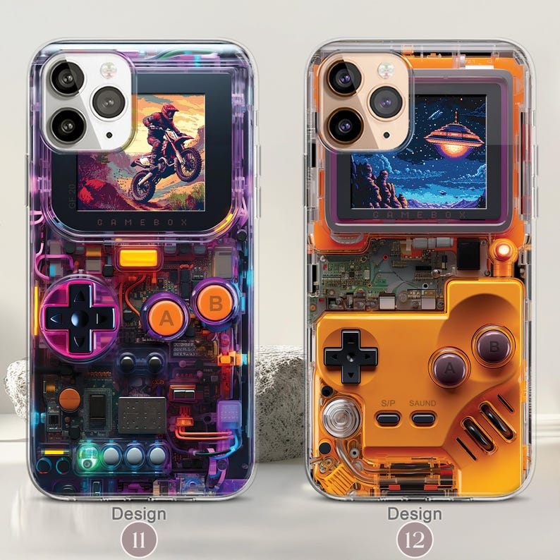 Retro Gameboy MagSafe Handyhülle, iPhone 17/16/15 Pro Max Konsolen Hülle, Samsung Galaxy S25/S24/S23/S22 Hülle, 80er Jahre Videospiel Hülle Bild 7