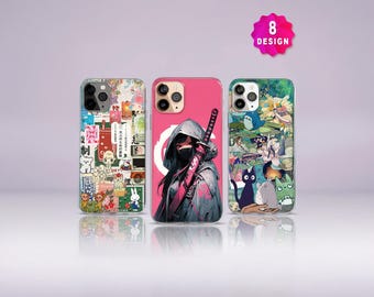 Japanese Cool Anime Girl inspired Manga Collage Phone Case, iPhone 15 14 13 Pro MagSafe Case, Ukiyo-e Anime Phone Case, Samsung S24 S23 S22