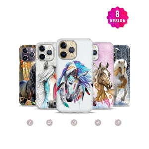 American Horse-telefoonhoesje,telefoonhoesje foto paard,aquarel paard-telefoonhoesje,iPhone 14 13 12 11 Pro Max-hoesje, telefoonhoesje paardensport afbeelding 1