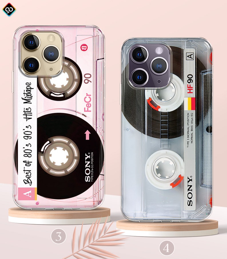 Retro Vintage Mixtape Cassette Tape Phone Case, iPhone 15 14 13 MagSafe Case, 80s 90s Retro Nostalgic Gifts Phone Case, Samsung S24 S23 Case image 3