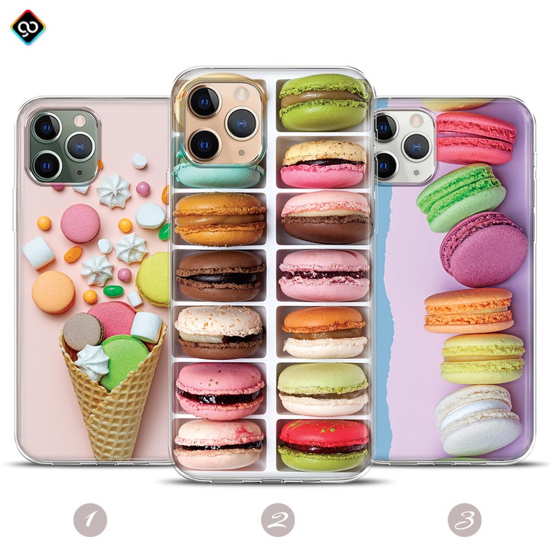 Macaron Box Phone Case Colorful Cookie Love Sweets Cover iPhone 13 12 Pro Max Mini 11 Pro XR SE 2020 Samsung Galaxy S20 S21 Huawei P30 Lite 