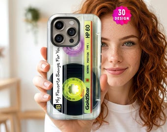Custom iPhone 17 16 15 Pro Max Case: 80s Cassette Tape Nostalgia Mixtape Cover