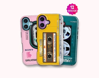 iPhone 17 16 15 Retro Gifts Y2K Walkman Phone Case: 80s 90s Protective Durable MagSafe Tough Phone Case