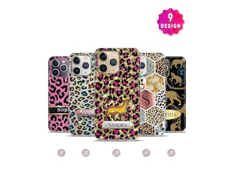 Custom Leopard Phone Case,iPhone 14 13 12 11 Pro Max Case,Cheetah Print Phone Case,Mama Phone Case,Animal Print Cases,initials Phone Case