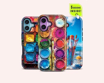 Watercolor Phone Cases For Mini iPhone 13/14/15/16/17:  Painter Gifts, Protective Paint Palette Tough Art Phone Case