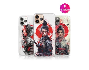 Japanse kunst Samurai Warrior iPhone 16 15 telefoonhoesje Japanse kunst esthetiek MagSafe telefoonhoesje retro Japanse anime kunst traditioneel retro