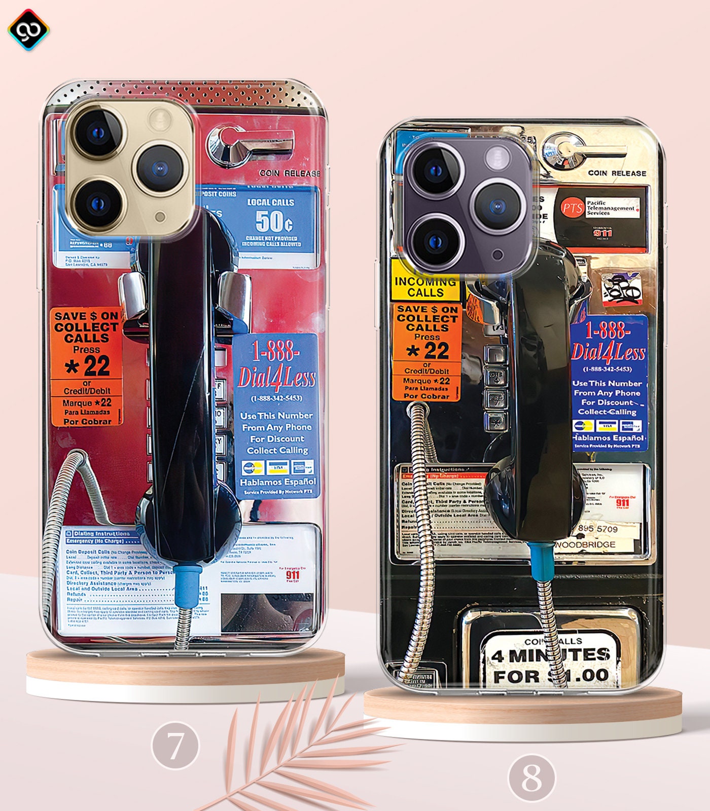 Retro Payphone Magsafe iPhone 15 14 13 Pro Max Case, 80s 90s Vintage Telephone Phone Case, Y2K Rotary Dial Phone Case, Samsung S24 S23