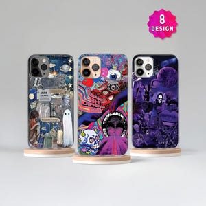 Funda para teléfono Coquette de Halloween con arte gótico de calabaza fantasma, funda de silicona transparente TPU Kawaii pastel para iPhone 17 16 15 14