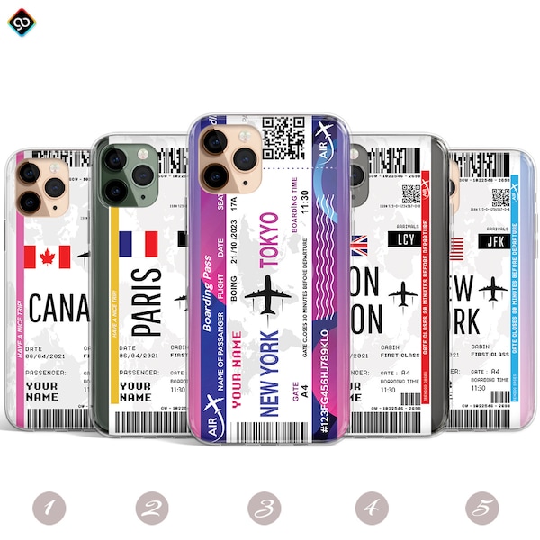 Custom Boarding Pass Phone Case Make Your Own Boarding Pass Phone Case
