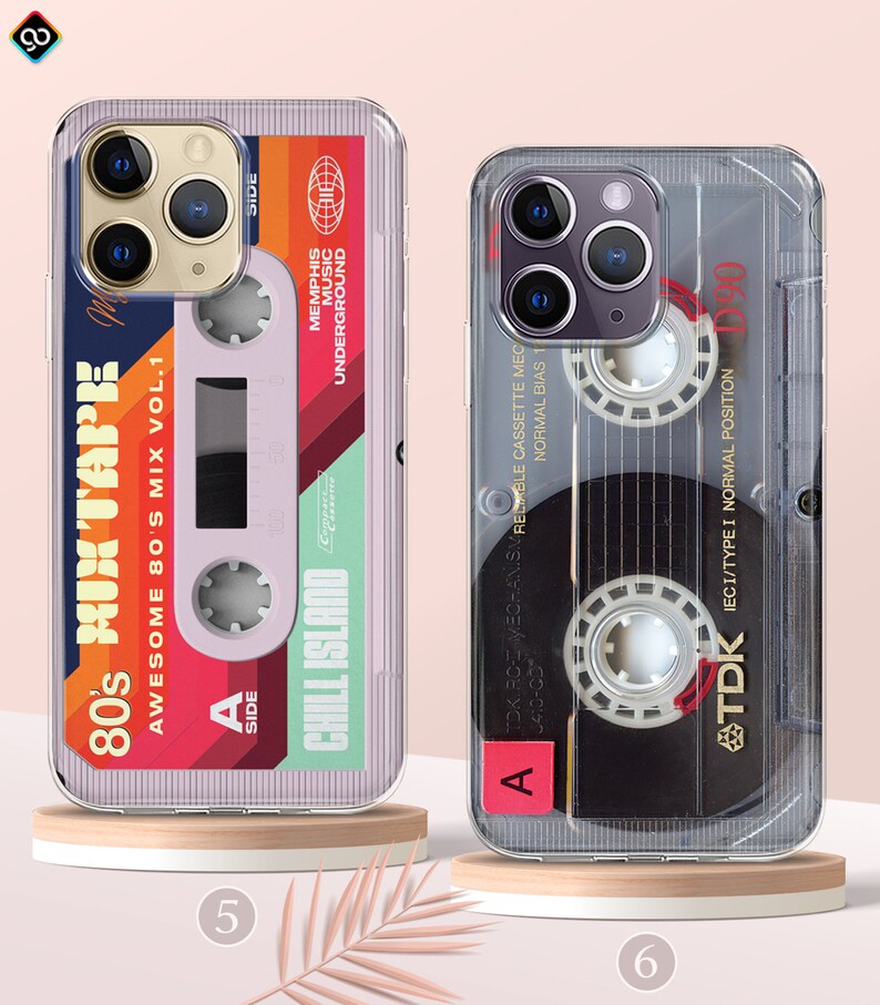 Retro Vintage Mixtape Cassette Tape Phone Case, iPhone 15 14 13 MagSafe Case, 80s 90s Retro Nostalgic Gifts Phone Case, Samsung S24 S23 Case image 4