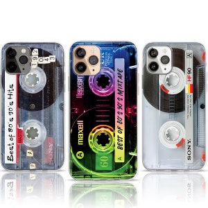 Retro Custom Mixtape Cassette Tape Handyhülle, 80er Jahre Geschenkidee, Nostalgie Musikliebhaber Geschenke für Papa, iPhone 15 14 13 MagSafe Case, Samsung S24