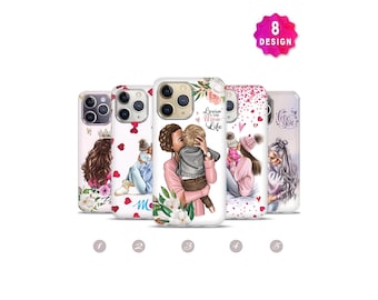 Mom Daughter Phone Case,Mom of Boy Case,Mother Phone Case,iPhone 14 13 12 11 Pro Max Case,Family Case,Mom Life,Mom of Girl,Mother's Gift,