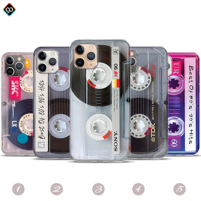 Cassette Tape Phone Case Mixtape Vintage Retro Audio Cassette 80's Retro Style Case Nostalgic Custom Case iPhone 13 Pro Max 12 11 XR Samsung 