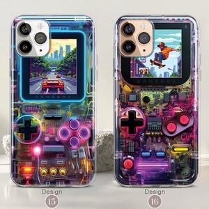 Retro Gameboy MagSafe Handyhülle, iPhone 17/16/15 Pro Max Konsolen Hülle, Samsung Galaxy S25/S24/S23/S22 Hülle, 80er Jahre Videospiel Hülle Bild 9