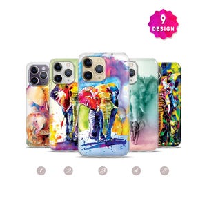 Elephant Phone Case,iPhone 14 13 12 11 Pro Max Case,iPhone 13 Case Elephant,Animal Lover Phone Case,Drawing Painting Case,Elephant Cover