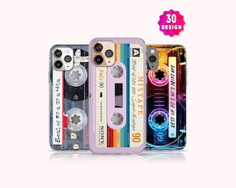 Custodia MagSafe personalizzata con musicassetta per iPhone 17/16/15 Pro: regali nostalgici, regalo vintage per donne, custodia retrò per Samsung S25/S24