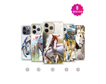 Personalized Wild Horse Phone Case,Watercolor Horse Phone Case,Horse iPhone Case,iPhone 14 13 12 11 Pro Max Case,Horse Lovers Art Phone Case