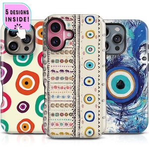 Greek Blue Evil Eye Nazar Amulet Talisman MagSafe Phone Case Pink Evil Eye  Celestial Spiritual Aura Hippie Hamsa Phone Case iPhone 16 15 14