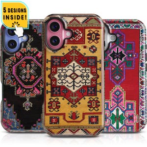 Oriental Turkish Rug Bohemian Tough Phone Case Vintage Boho Kilim Cover For iPhone 16 15 14 Magsafe Aesthetic Persian Carpet for Samsung S25