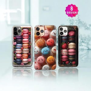 Foodie Macaron Pastel iPhone Case iPhone 17/16/15/ MagSafe Case, Cute phone Accessories Samsung S25 S24 Case Romantic Fashionable Gifts