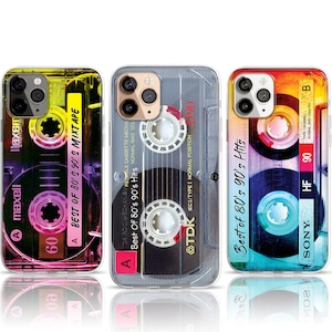 Y2K 80s 90s Retro Mixtape Cassette Tape Phone Case, Music Lover Gifts for Mom, Nostalgia Gifts, iPhone 15 14 13 MagSafe Case, Samsung S24
