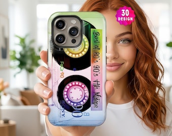 Retro Cassette Tape iPhone 17 16 15 Pro max Case, 90s Tech Vibes Music Lover