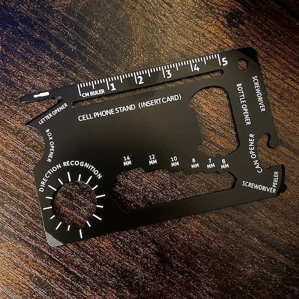 Mens 16 in 1 Card Gadget, Stocking Filler Screwdriver & Bottle Opener, Mens Gift, Dad Gift, Multi tool or 18th Birthday Gift, Christmas Gift