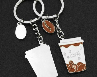 Coffee Keychain Gift for him or for her | Perfect stocking filler for christmas gift