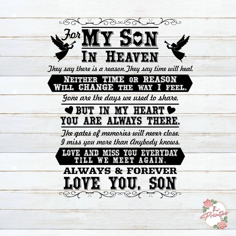 Son in Heaven SVG in Loving Memory SVG My Son is an Angel - Etsy