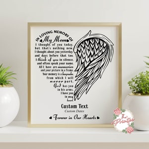 In Loving Memory of My Mom SVG, My Mom is an Angel Wings SVG, Decals ...