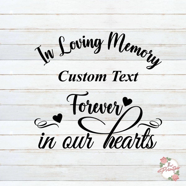 In Loving Memory SVG, Forever in Our Hearts SVG, RIP svg, Rest in peace svg, Memorial Day cut files, Digital Download, Cricut Silhouette