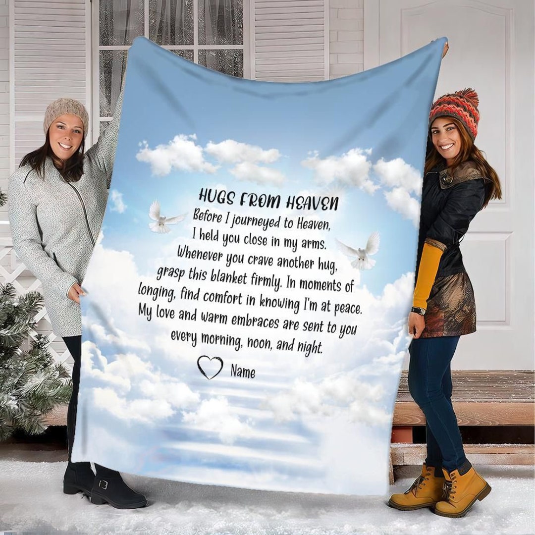 Memorial Blanket Sympathy Gift Hugs From Heaven Soft Throw Etsy