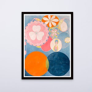 Hilma af Klint print The Ten Largest, No 2. Abstract art prints on canvas or art paper. Modern wall decor. Free shipping in the USA, Ca, UK.