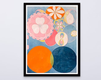 Hilma af Klint print The Ten Largest, No 2. Abstract art prints on canvas or art paper. Modern wall decor. Free shipping in the USA, Ca, UK.